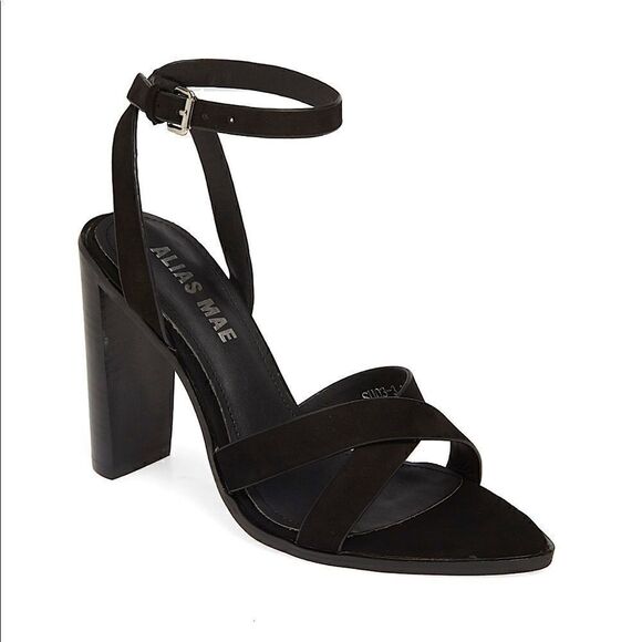 Alias Mae Sonny Leather Block Heel Sandals Black